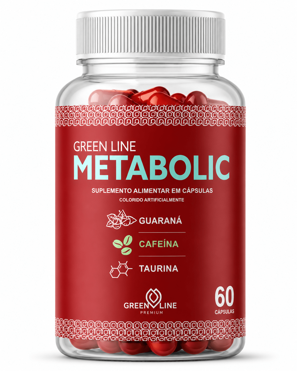 Metabolic Green Line 60 Cápsulas – Termogênico 100% Natural com Guaraná, Cafeína e Taurina para Energia e Queima de Gordura - vittamartins