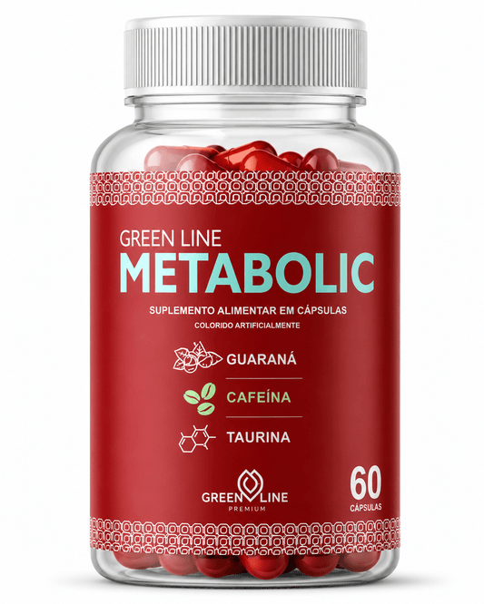 Metabolic Green Line 60 Cápsulas – Termogênico 100% Natural com Guaraná, Cafeína e Taurina para Energia e Queima de Gordura - vittamartins