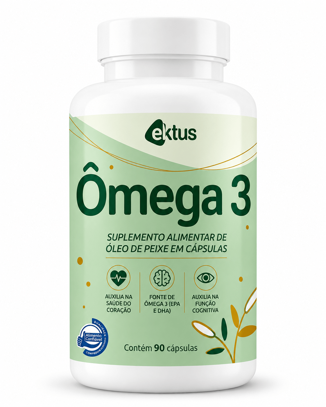 Ômega 3 Ektus 90 Cápsulas – 1236mg de EPA e DHA por porção | Saúde Cardiovascular e Cerebral (Ektus) - vittamartins