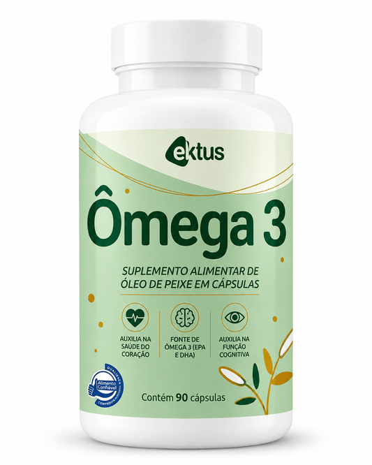 Ômega 3 Ektus 90 Cápsulas – 1236mg de EPA e DHA por porção | Saúde Cardiovascular e Cerebral (Ektus) - vittamartins