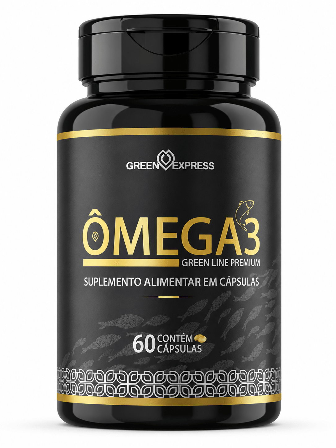 Ômega 3 Green Line Premium Green Express (60 Cápsulas) – Óleo de Peixe de Alta Pureza: Coração, Cérebro e Imunidade - vittamartins