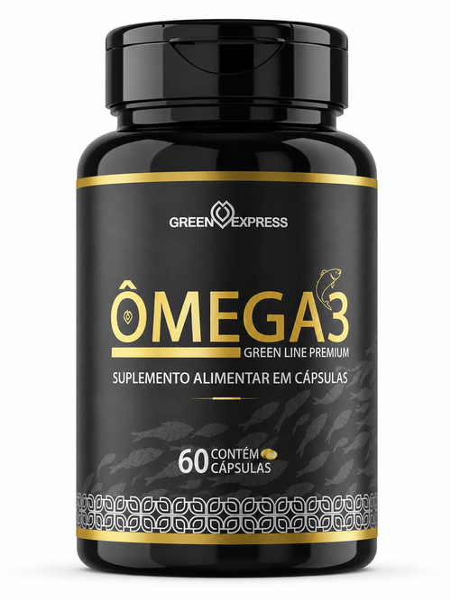 Ômega 3 Green Line Premium Green Express (60 Cápsulas) – Óleo de Peixe de Alta Pureza: Coração, Cérebro e Imunidade - vittamartins