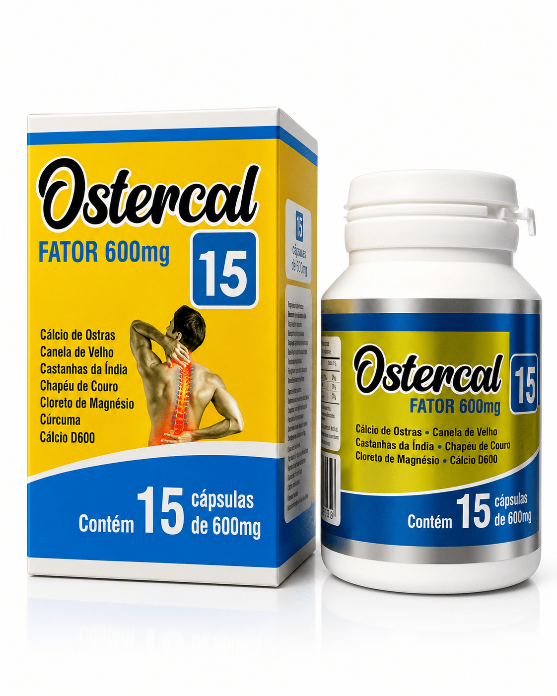 Ostercal Fator 600mg – Composto de Cálcio, Canela de Velho e Cúrcuma para Saúde dos Ossos e Articulações - vittamartins