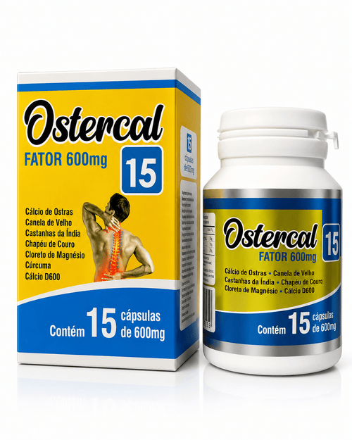 Ostercal Fator 600mg – Composto de Cálcio, Canela de Velho e Cúrcuma para Saúde dos Ossos e Articulações - vittamartins
