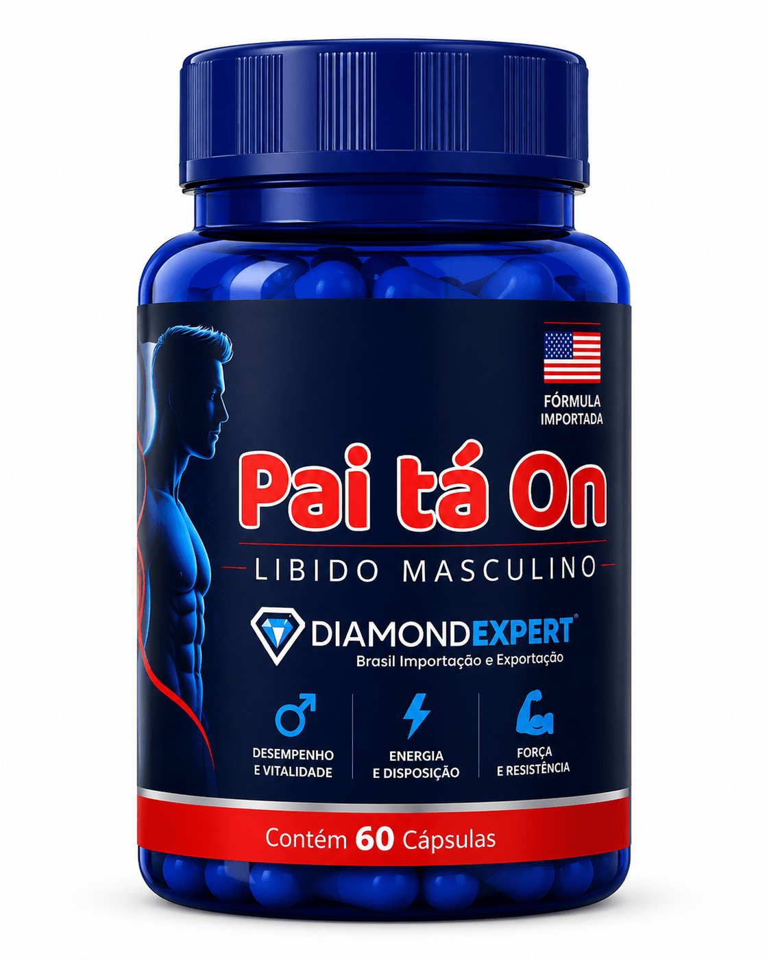Pai tá On Diamond Expert 60 Cápsulas – Estimulante Masculino para Libido, Performance e Energia - vittamartins