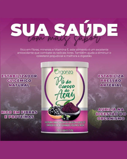 Pó do Caroço do Açaí 250g (Organza) – O "Café" Sem Cafeína, Colesterol e Glicemia (Vitadrop) - vittamartins