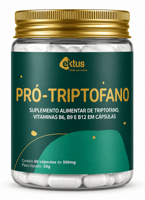 Pró-Triptofano Ektus 60 Cápsulas – Triptofano com Vitaminas B6, B9 e B12 para Humor e Sono (Ektus) - vittamartins