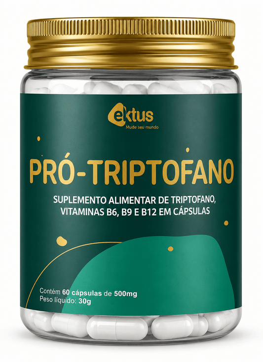 Pró-Triptofano Ektus 60 Cápsulas – Triptofano com Vitaminas B6, B9 e B12 para Humor e Sono (Ektus) - vittamartins