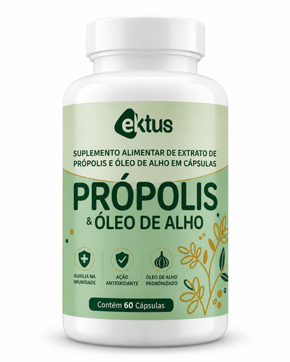 Própolis & Óleo de Alho Ektus 60 Cápsulas – Fortalecimento Imunológico e Saúde Cardiovascular (Ektus) - vittamartins