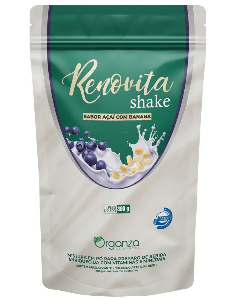 Renovita Shake Açaí com Banana 300g (Organza) – Energia, Emagrecimento e Sabor Zero Culpa (Vitadrop) - vittamartins