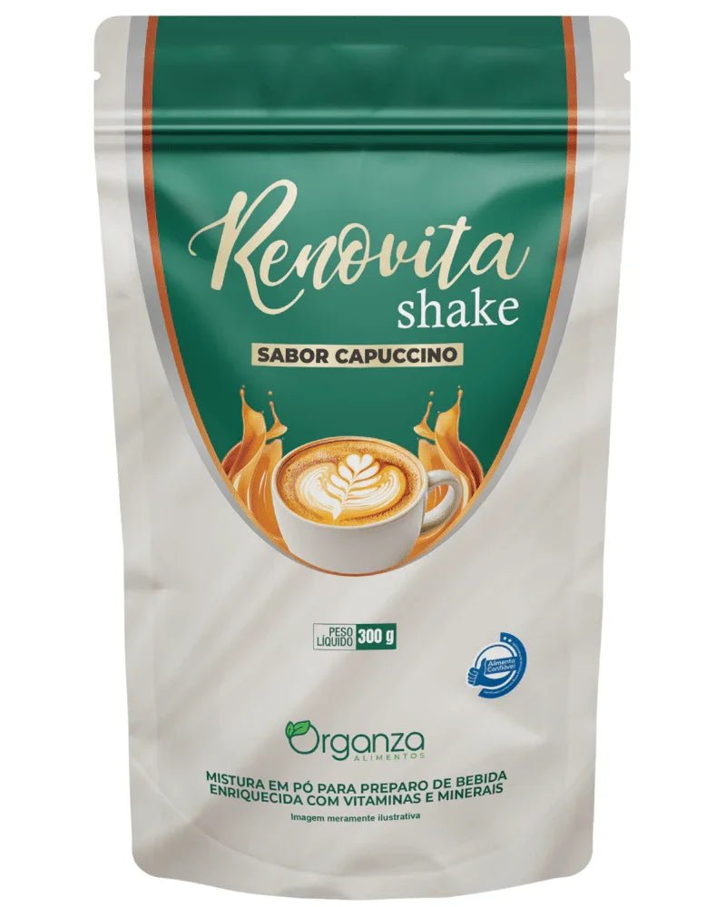 Renovita Shake Capuccino 300g (Organza) – Energia, Emagrecimento e Sabor de Cafeteria (Vitadrop) - vittamartins