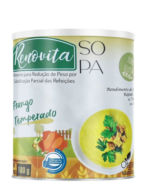 Renovita Sopa Frango Temperado 180g (Organza) – Emagrecimento, Zero Glúten e Jantar Fit (Vitadrop) - vittamartins