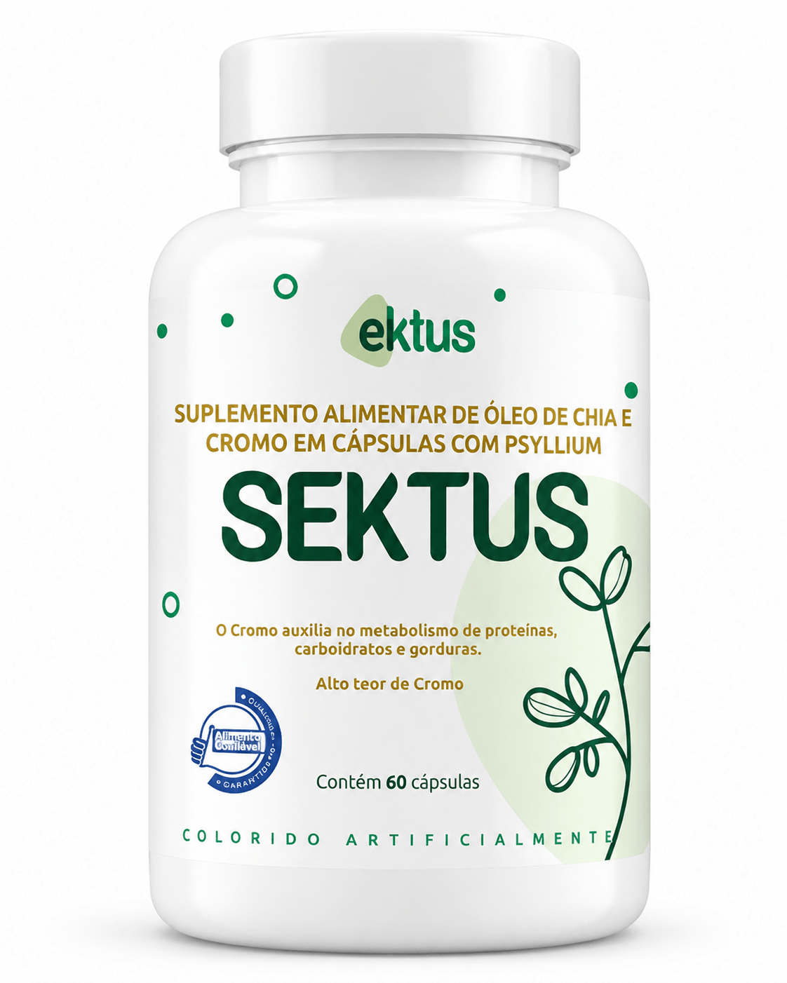 Sektus Ektus 60 Cápsulas – Óleo de Chia, Psyllium e Alto Teor de Cromo para Controle Metabólico (Ektus) - vittamartins