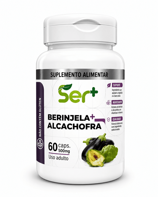 Ser+ Berinjela + Alcachofra (500mg) – Suplemento Natural para Digestão, Controle Metabólico e Saciedade - vittamartins