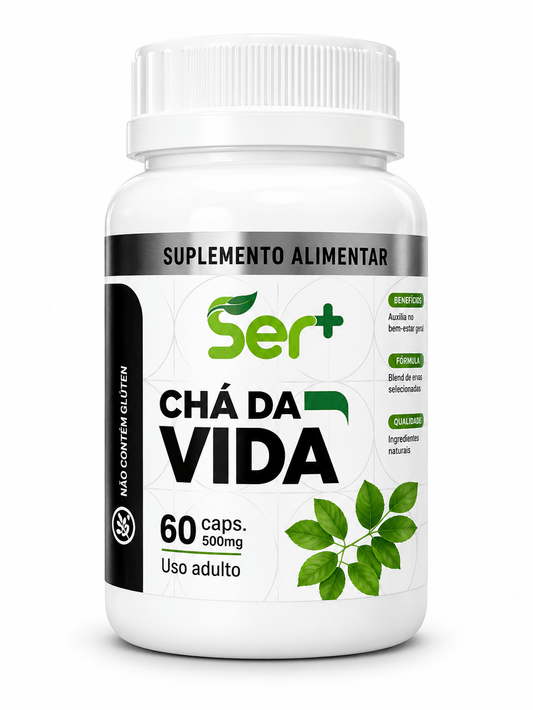 Ser+ Chá da Vida (500mg) – Suplemento Natural para Vitalidade e Equilíbrio Diário (60 Cápsulas) - vittamartins