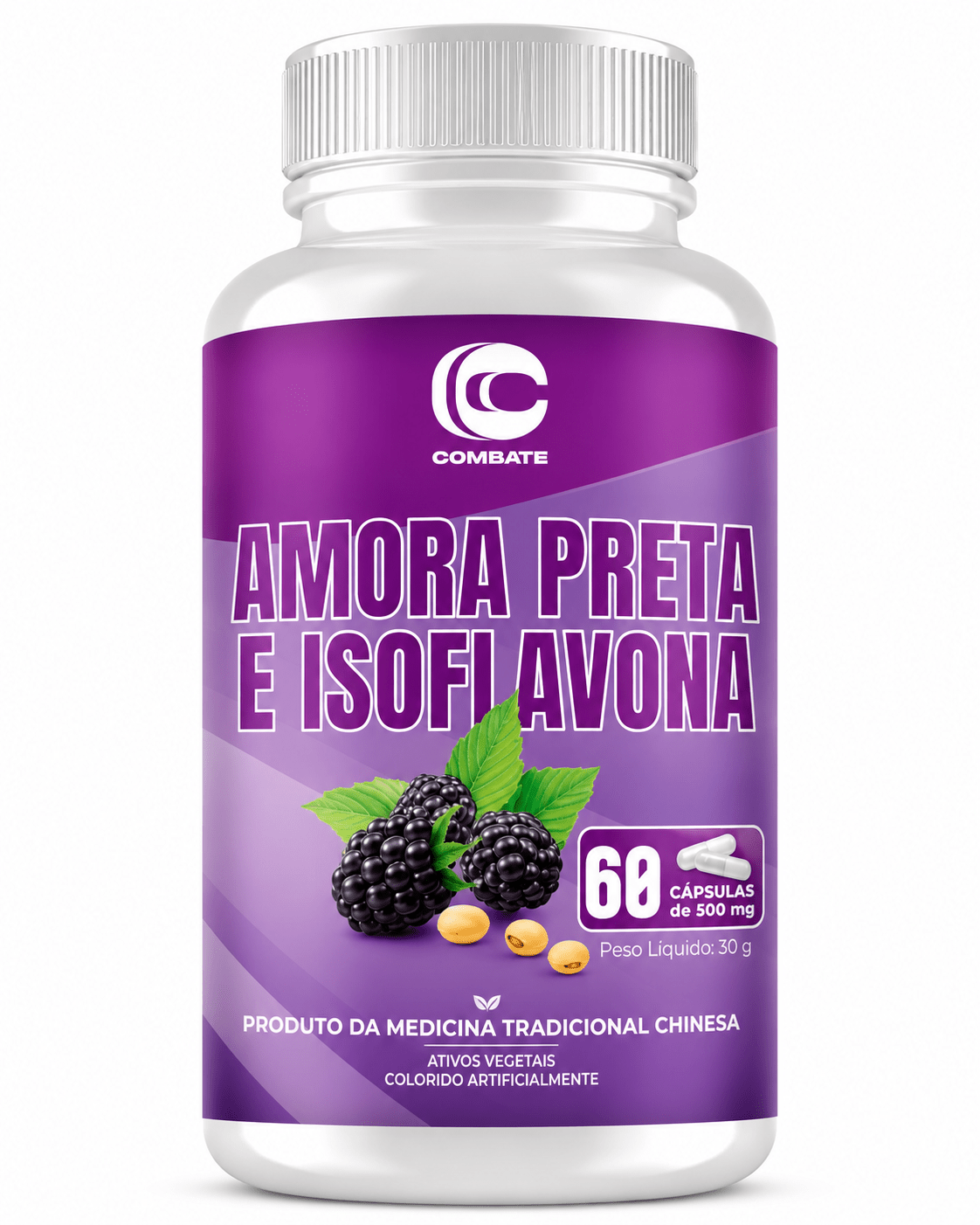 Suplemento Amora Preta e Isoflavona 60 Cáps. (Combate) – Alívio da Menopausa, Calorões e TPM (Vitadrop) - vittamartins