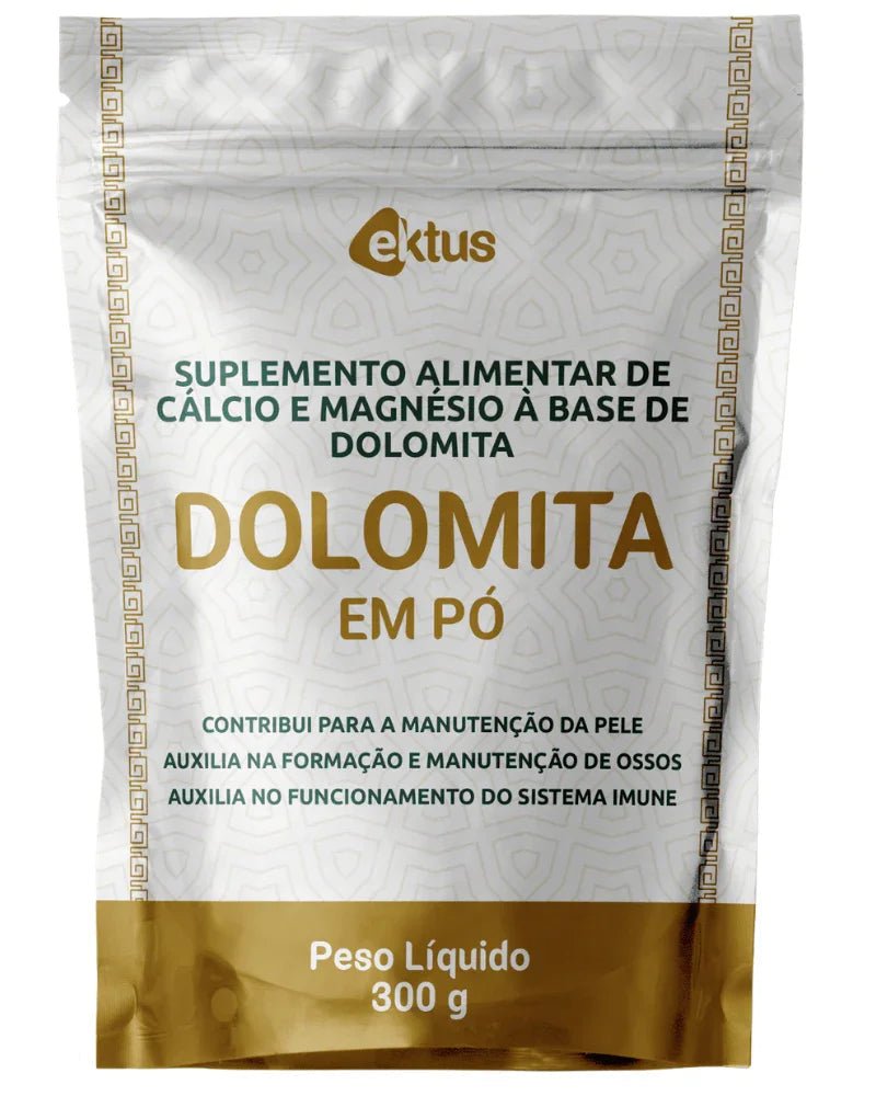 Suplemento de Dolomita em Pó 300g (Ektus) – Ossos Fortes, Imunidade e Máscara de Porcelana - vittamartins