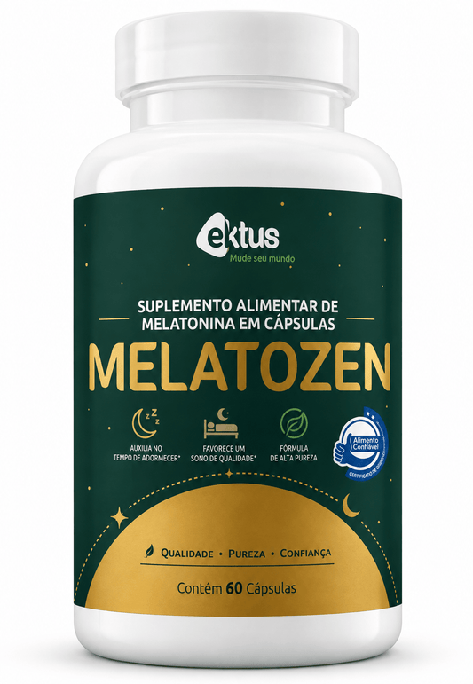 Suplemento Melatozen 60 Cápsulas (Ektus) – Melatonina, Triptofano e Fim da Insônia (Vitadrop) - vittamartins