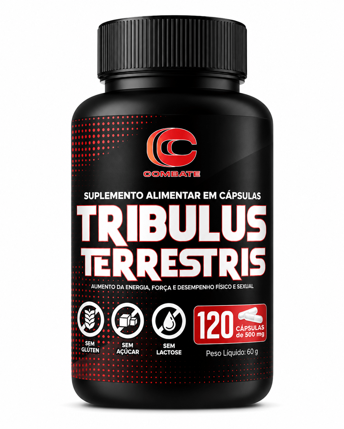 Tribulus Terrestris Combate (120 Cápsulas) – Suporte Natural para Libido, Massa Muscular e Equilíbrio Hormonal - vittamartins
