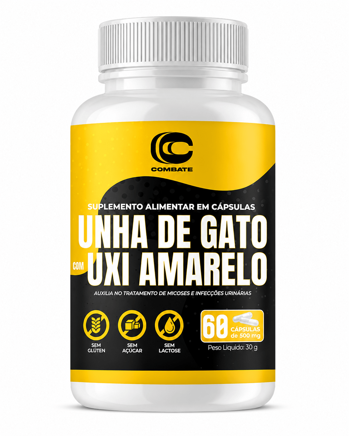 Unha de Gato com Uxi Amarelo Combate (60 Cápsulas) – Composto Natural para Saúde Feminina, Anti-inflamatório e Suporte Imunológico - vittamartins
