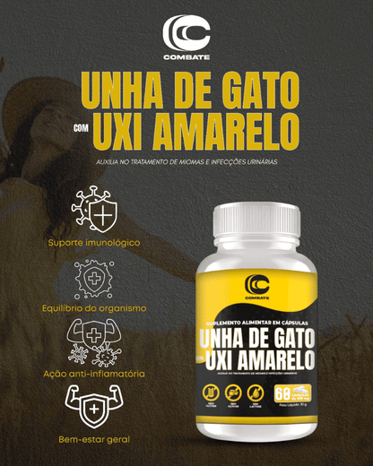 Unha de Gato com Uxi Amarelo Combate (60 Cápsulas) – Composto Natural para Saúde Feminina, Anti-inflamatório e Suporte Imunológico - vittamartins