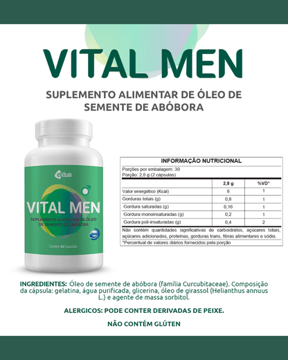 Vital Men Ektus 60 Cápsulas – Suporte à Saúde Masculina e Vitalidade (Ektus) - vittamartins