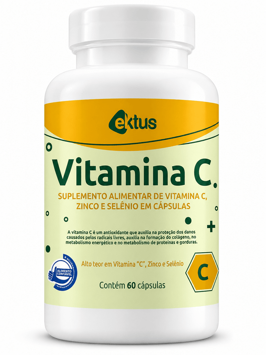 Vitamina C 1000mg + Zinco e Selênio Ektus – Imunidade, Colágeno e Proteção Antioxidante (Ektus) - vittamartins
